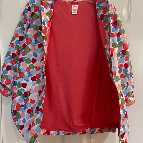 Gymboree Burst of Spring Watercolor Lined Raincoat 10-12 LARGE Bright Colors GUC - Picture 5 of 9